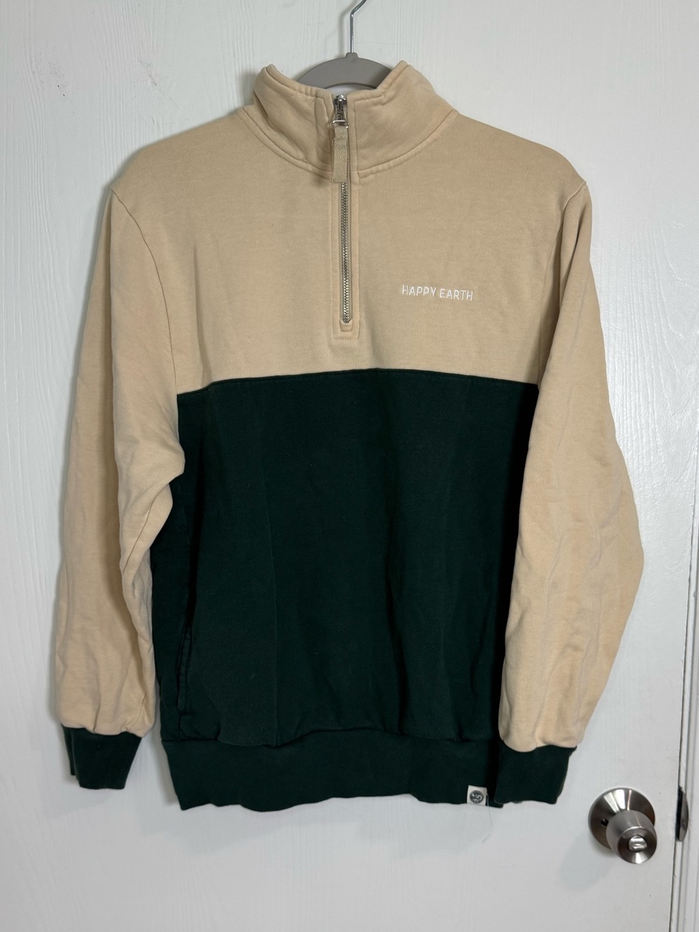 Happy Earth Organic Cotton Color-block Sunset Pullover Sweatshirt Unisex Size S - Picture 3 of 8